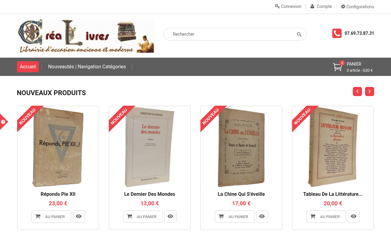 crealivres.com — boutique PrestaShop geree par Glivres